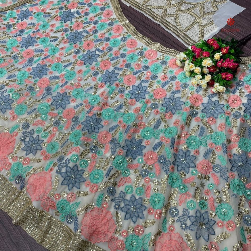 Designer Heavy Work Partywear Lehenga with Dupatta - Picture 10 of 13